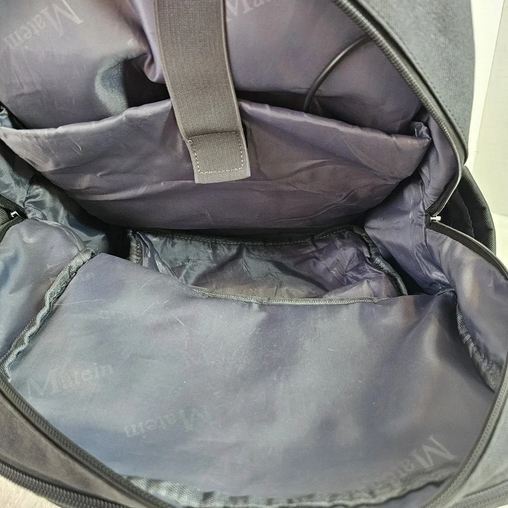 Matein Lunch Backpack with Insulated Cooler Compartment Black Laptop Bag USB
